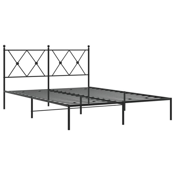 vidaXL Bed Frame Black Powder-coated steel Double Bed Bed Frame