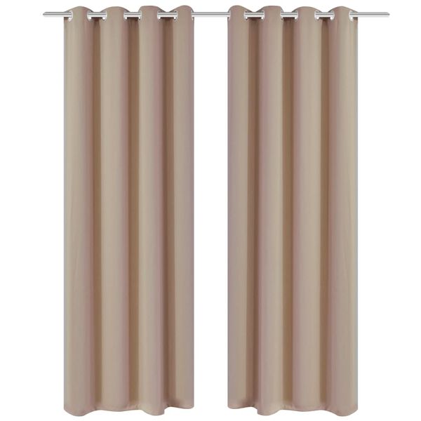vidaXL Blackout Curtains 2 pcs with Metal Eyelets 53.1x68.9" Cream