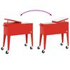 vidaXL Cooler Cart with Wheels Red 36.2"x16.9"x35"