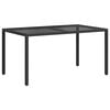 vidaXL Garden Table Black Poly Rattan Medium Durable Garden Table