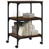 vidaXL Printer Stand 3-Tier Brown Oak 19.7"x16.1"x29.5" Engineered Wood