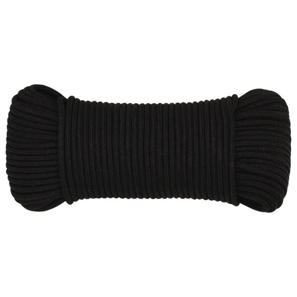 vidaXL Work Rope Black 0.12 " 328.1 ' Polyester
