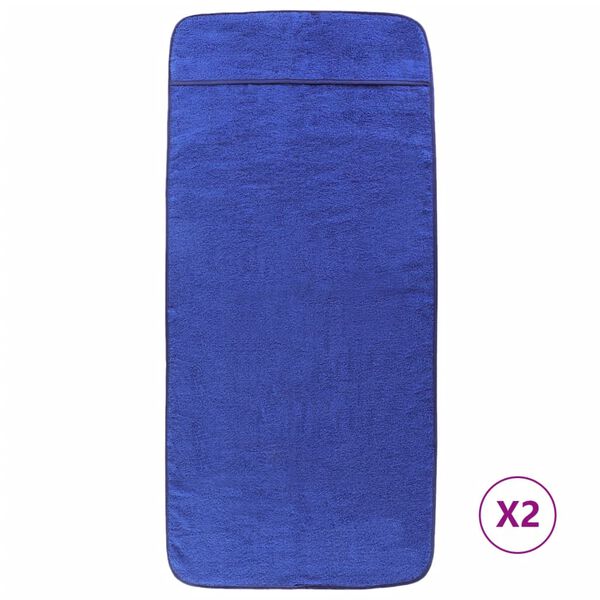 vidaXL Beach Towel Set of 2 Royal blue 84% cotton, 16% polyester