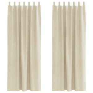 vidaXL Blackout Curtains 2 pcs Cream 55.12 x 88.58 in Velvet
