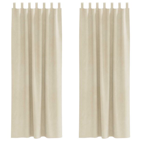vidaXL Blackout Curtains 2 pcs Cream 55.12 x 88.58 in Velvet