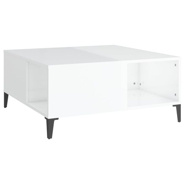 vidaXL Coffee Table High gloss white Engineered wood, metal Coffee Table