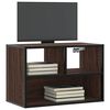 vidaXL TV Cabinet Brown Oak Engineered Wood, Metal Medium TV Cabinet