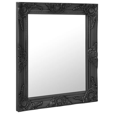 vidaXL Wall Mirror Baroque Style 19.7"x23.6" Black