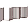 vidaXL Dog Gate Set of 12 Brown Poplar wood 12 panels Foldable