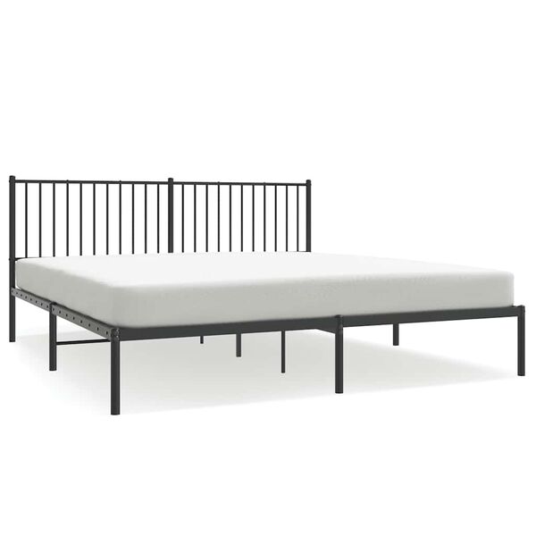 vidaXL Bed Frame Black Powder-coated steel Double Bed Frame