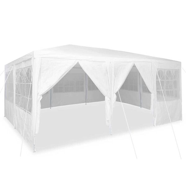 vidaXL Party Tent White 236.22 x 157.48 x 104.72 in Polyethylene
