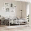 vidaXL Bed Frame White Steel Double Bed Frame Rectangular