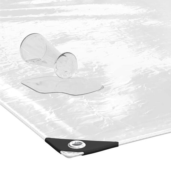 vidaXL Clear Tarpaulin with Eyelets 13.1x16.4' PVC