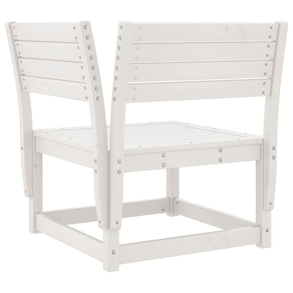 vidaXL Garden Lounge Set White Solid Pine Wood Medium Modular