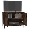 vidaXL TV Cabinet Smoked Oak Engineered Wood, Steel TV Cabinet