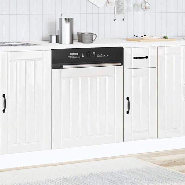 vidaXL Dishwasher Panel High gloss white Engineered wood Standard