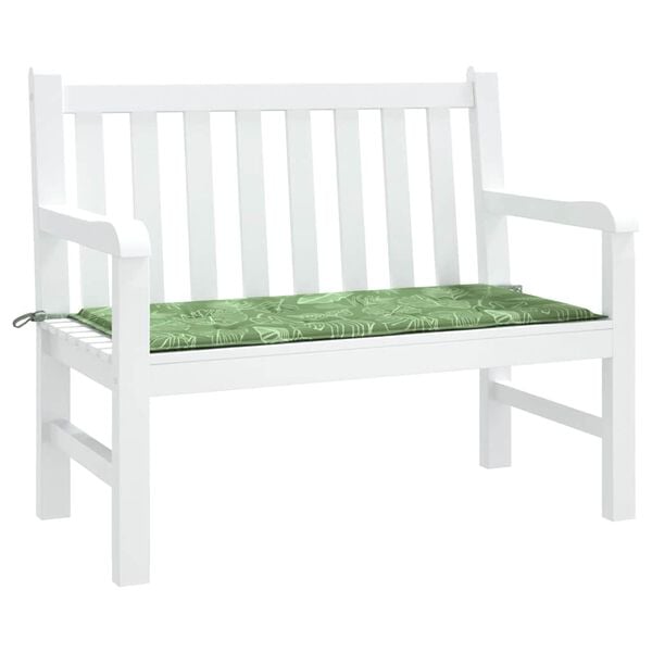vidaXL Patio Bench Cushion Leaf Pattern 47.2x19.7x1.6" Oxford Fabric