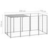vidaXL Dog Kennel Silver Powder-Coated Steel 26.1 ft&sup2; Durable