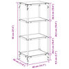 vidaXL Storage Rack Transparent glass Stainless Steel and Glass Small
