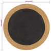 vidaXL Area Rug Black and Natural Jute, Cotton 59.1 in Diameter