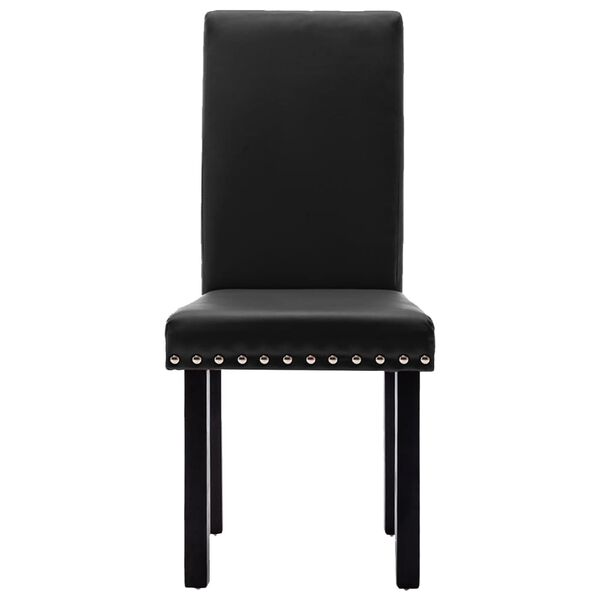 vidaXL Dining Chairs 4 pcs Black PVC