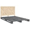 vidaXL Bed Frame Grey Solid pine wood Double Sturdy Bed Frame