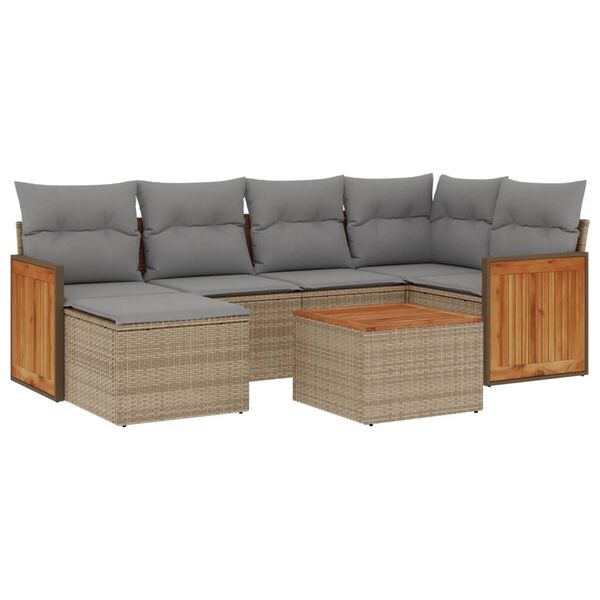 vidaXL Garden Sofa Set Beige, Light grey