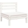 vidaXL Garden Sofa White Solid pine wood Three-seater Modular