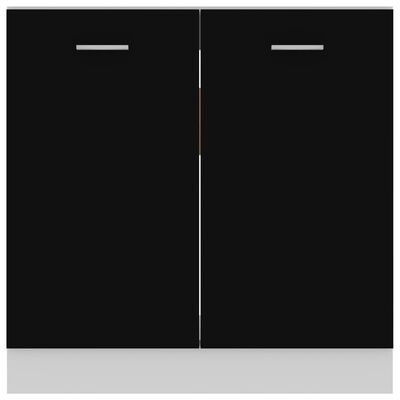 vidaXL Sink Bottom Cabinet Black 31.5"x18.1"x32.1" Engineered Wood