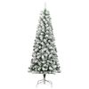 vidaXL Artificial Hinged Christmas Tree Green and white PVC, Iron, Plastic