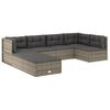 vidaXL Garden Lounge Set Grey PE rattan Modular setup