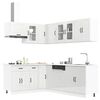 vidaXL Kitchen Cabinet Set Gloss White Engineered wood and glass