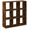 vidaXL Room Divider Bookcase Smoked Oak Engineered Wood Medium