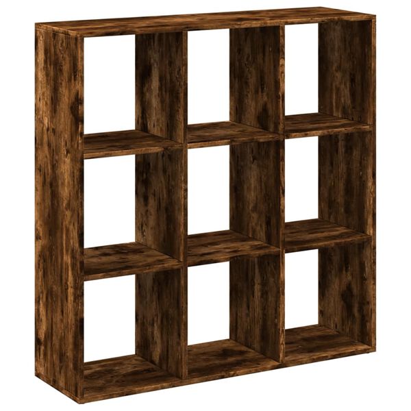 vidaXL Room Divider Bookcase Smoked Oak Engineered Wood Medium