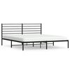 vidaXL Bed Frame Black Powder-Coated Steel Full Bed Frame Rectangular