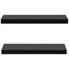 vidaXL Wall Mounted Shelf Set of 2 Black MDF 23.6 in x 7.9 in x 1.5 in