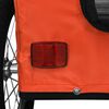 vidaXL Pet Bike Trailer Orange Iron, Oxford fabric, PVC