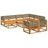 vidaXL Garden Sofa Set Grey, Acacia wood Solid acacia wood, PE rattan