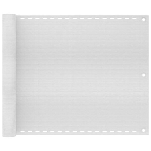 vidaXL Balcony Screen White 29.5x196.9" HDPE