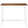vidaXL Bar Table Brown and white MDF top with wood veneer, solid wood legs