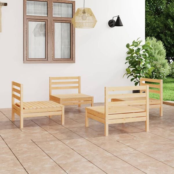 vidaXL Garden Lounge Set Pine Solid Pinewood Medium Modular