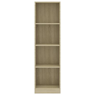 vidaXL 4-Tier Book Cabinet Sonoma Oak 15.7"x9.4"x55.9" Engineered Wood
