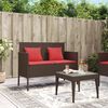 vidaXL Garden Bench Brown PE rattan, powder-coated steel Compact