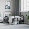 vidaXL Bed Frame Black Powder-Coated Steel Single Single Bed