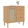 vidaXL Sideboard Brown Solid pine wood, engineered wood, poly rattan