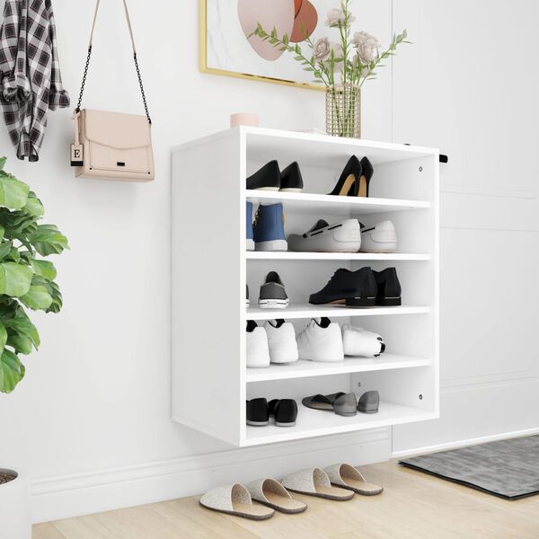 vidaXL Shoe Cabinet White Engineered wood Medium Shoe Cabinet