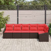 vidaXL Sofa Set with Cushion 6 pcs Brown Poly Rattan