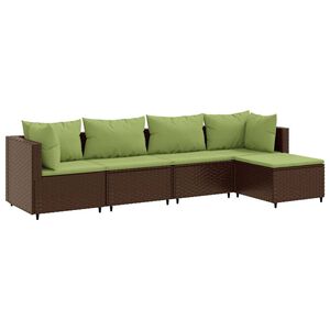 vidaXL Patio Lounge Set Set of 5 Brown, Green