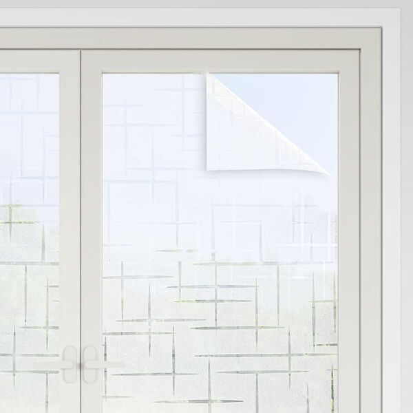 vidaXL Window Film Frosted PVC 17.7 x 196.9 in Pattern Window Film