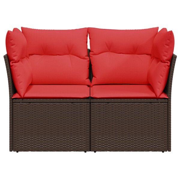 vidaXL Garden Sofa Brown 48.82 x 24.41 x 27.17 in Poly Rattan